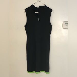 Kinona black/green sleeveless with pockets golf dress
